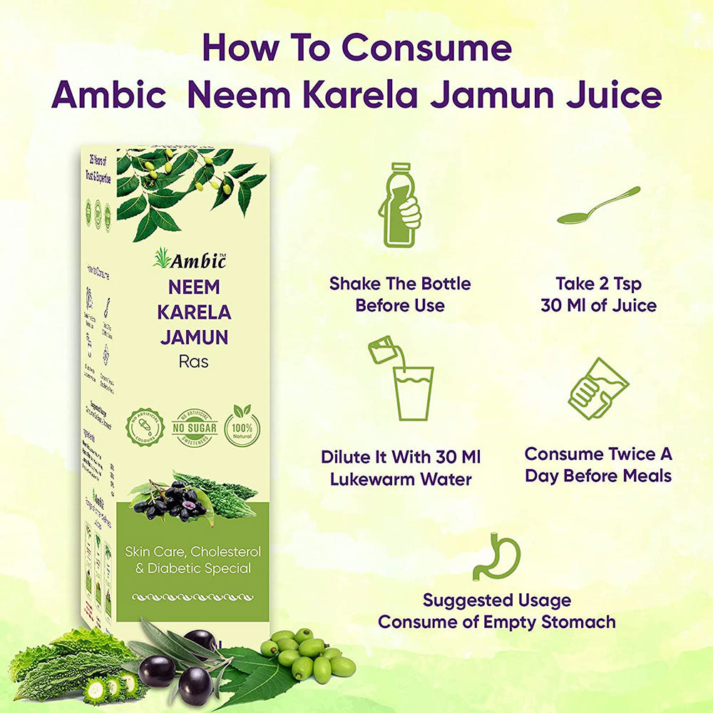 how to consume Ambic Neem Karela Jamun Ras