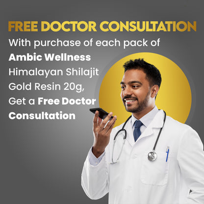 Ambic Wellness Himalayan Shilajit Gold Resin I Shilajit Original with 77%+ Fulvic Acid I Boosts Performance I Contains 24 Carat Gold