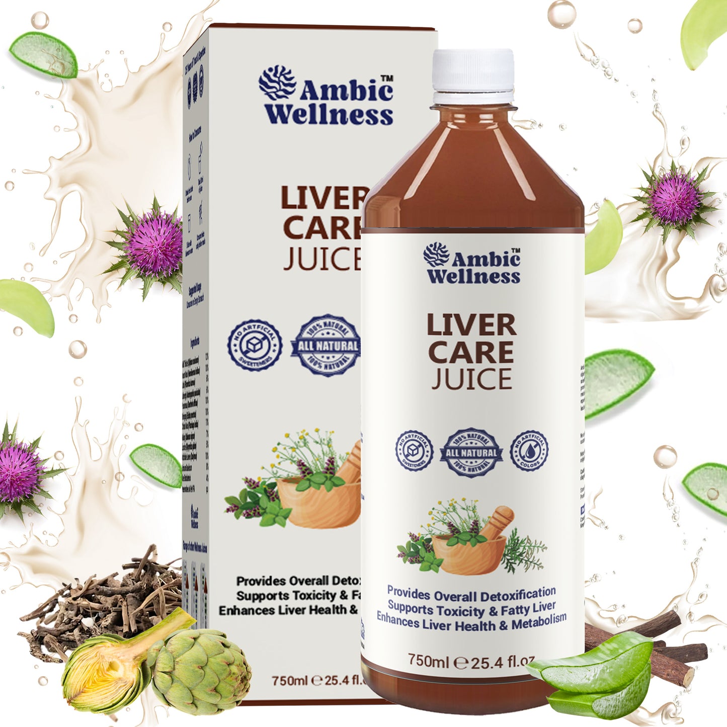 Liver Care Juice for Fatty Liver Detox I Ayurvedic Liver Support with Milk Thistle | 750ML