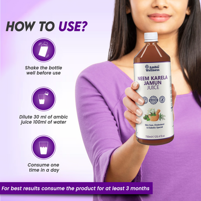 Neem Karela Jamun Juice | Regulates Blood Glucose Metabolism Naturally