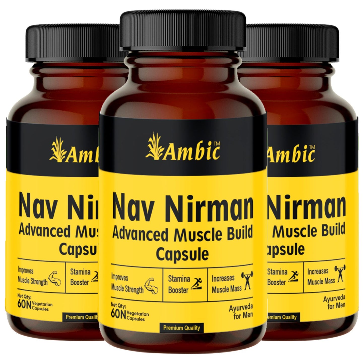 Nav Nirman Advanced Muscle Build Capsule for Natural Muscle Gain | Ayurvedic Weight Gain Capsules