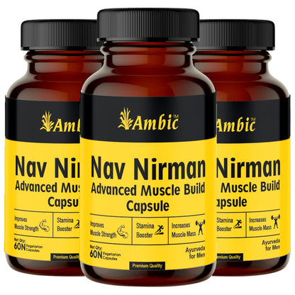 Nav Nirman Advanced Muscle Build Capsule for Natural Muscle Gain | Ayurvedic Weight Gain Capsules